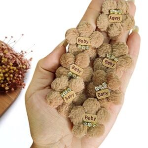 APLIQUE FLOR PELUCIA BABY MARROM 4CM  UND
