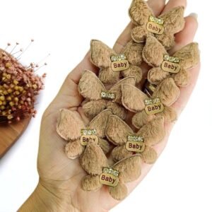 APLIQUE BORBOLETA PELUCIA BABY MARROM 4CM  UND