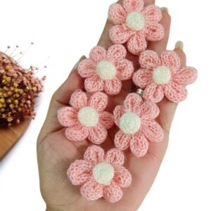 APLIQUE FLOR DE LÃ 4CM ROSA UND