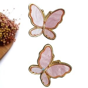 JOIA EM METAL BORBOLETA ROSA 2,2 CM UND
