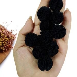 POMPOM DE MALHA 2,5CM PRETO C/ 10 UND