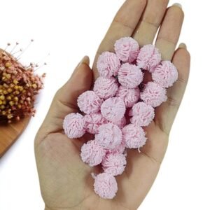 POMPOM DE MALHA ROSA BEBÊ 1,5 CM C/ 10 UND