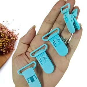 PRENDEDOR DE CHUPETA AZUL BEBÊ 4CM C/ 2 UND