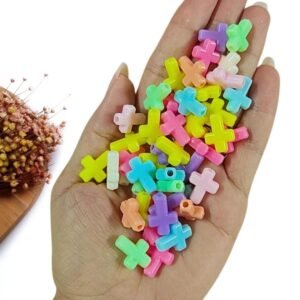 ENTREMEIO CRUCIFIXO LEITOSOS 12X15MM CORES CANDY C/ 20G