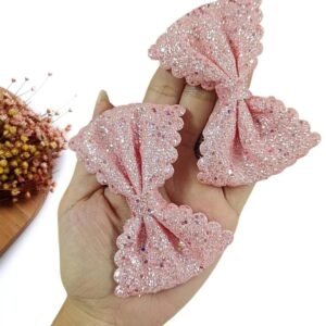APLIQUE LAÇO EM LONITA ROSA 9CM UND