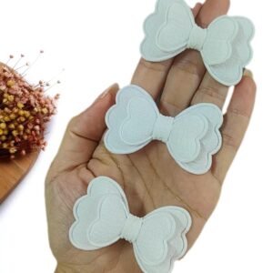 APLIQUE LACINHO DUPLO EM TECIDO 5,5 CM BRANCO C/ 2 UND