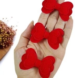 APLIQUE LACINHO DUPLO EM TECIDO 5,5 CM VERMELHO C/ 2 UND