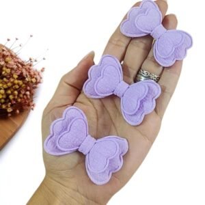 APLIQUE LACINHO DUPLO EM TECIDO 5,5 CM LILAS C/ 2 UND