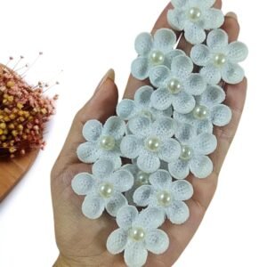 APLIQUE FLOR EM CROCHÊ BRANCO 3CM C/ 2 UND