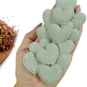APLIQUE CORAÇÃO COTELÊ CINZA 3,5 CM C/ 2 UND