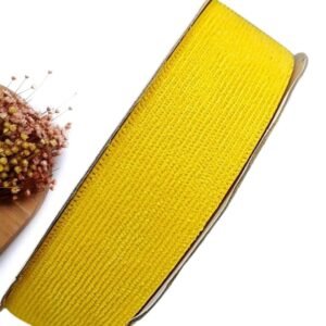 FITA IMPORTADA 38MM AMARELO COTELÊ COM CETIM - METRO