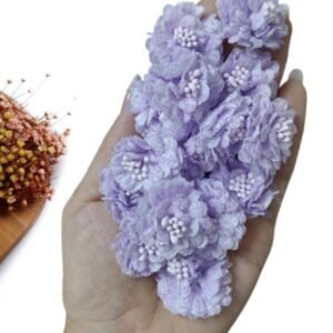 APLIQUE FLOR EM TECIDO RENDADO 3,5 CM LILAS C/ 2 UND