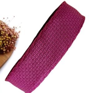 FITA IMPORTADA TWEED 38MM ROSA MÉDIO C/ BORDADO NAS BORDAS - METRO