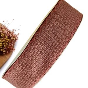 FITA IMPORTADA TWEED 38MM GOIABA C/ BORDADO NAS BORDAS - METRO