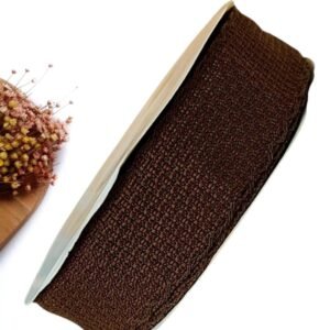 FITA IMPORTADA TWEED 38MM CHOCOLATE C/ BORDADO NAS BORDAS - METRO