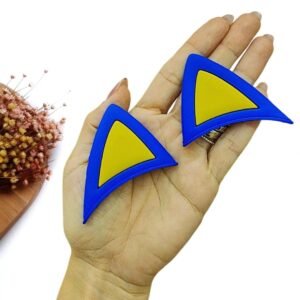 APLIQUE EMBORRACHADO ORELHA BLUE PARA TIARA 6 CM PAR