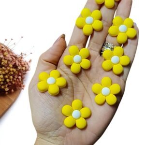 APLIQUE EMBORRACHADO MINI FLOR AMARELA 2,5 CM C/ 2 UND