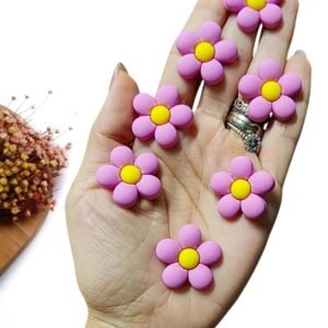 APLIQUE EMBORRACHADO MINI FLOR ROSA 2,5 CM C/ 2 UND